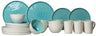 Cosy & Trendy Serviesset Laguna Azzurro 24-delig / 6 personer - 6 dinerborde, 6 kopper, 6 morgenmadstallerkener og 6 skåle