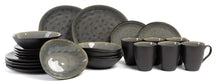 Cosy & Trendy Serviesset Organic Laguna Blue Grey 24-delig / 6 personer - 6 dinerborden, 6 bekers, 6 ontbijtborden og 6 dybe boller