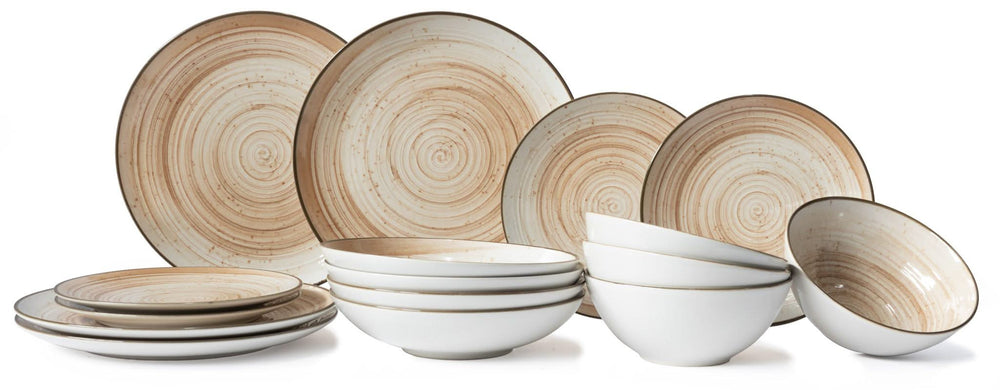 Cosy & Trendy Serviesset Sintra Terracotta 16-delig / 4 personer - 4 dinerborden, 4 ontbijtborden, 4 diepe borden og 4 skåle