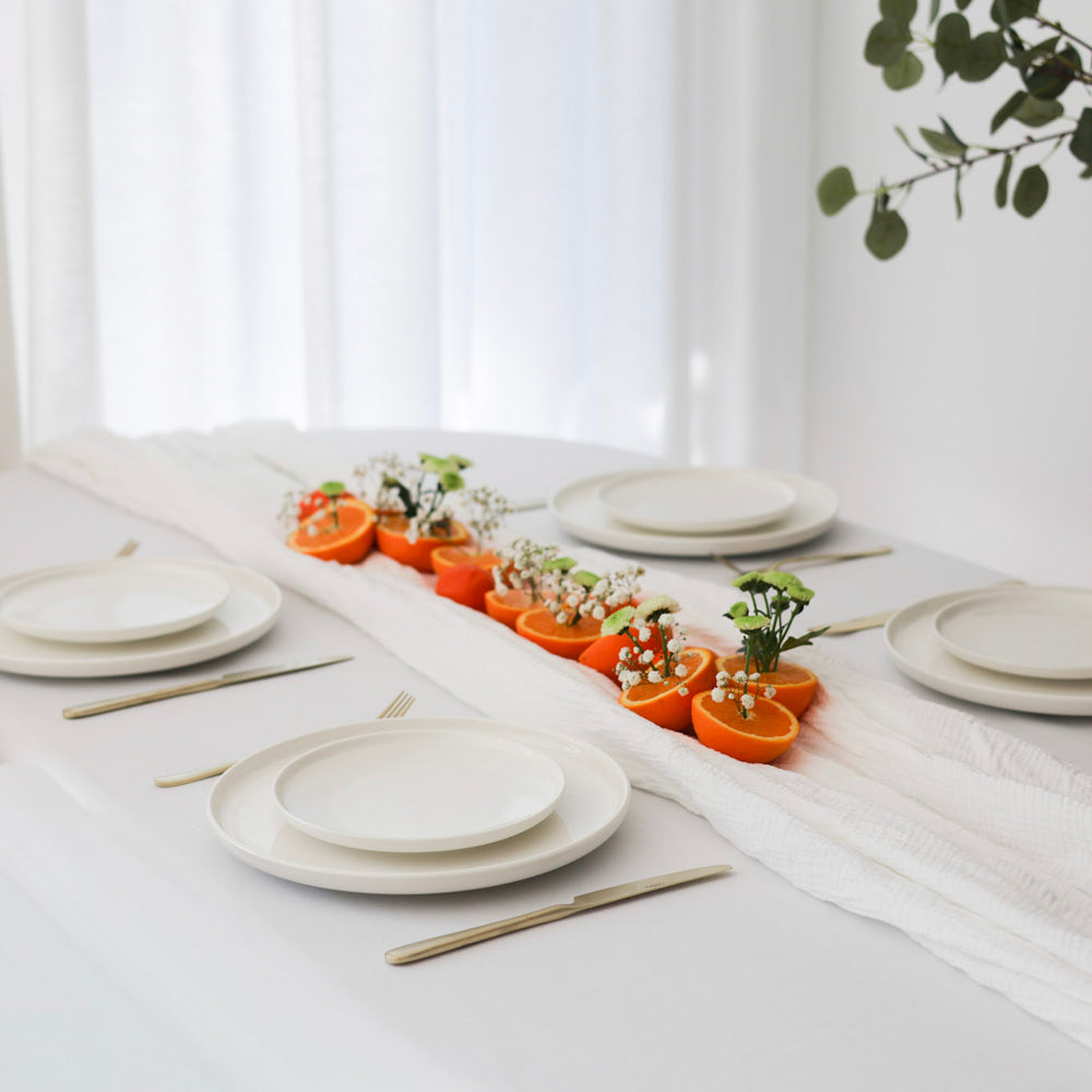 Cosy & Trendy Morgenmadstallerkener / Desserttallerkener Moon White ø 19 cm - 4 Styk