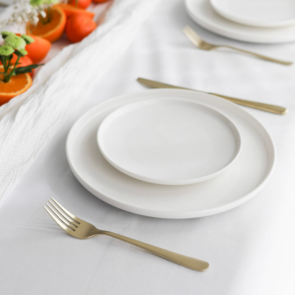 Cosy & Trendy Morgenmadstallerkener / Desserttallerkener Moon White ø 19 cm - 4 Styk