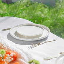 Cosy & Trendy Morgenmadstallerkener / Desserttallerkener Moon White ø 19 cm - 4 Styk