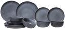 Cosy & Trendy Serviesset Kentucky Grey 12-delig / 4 personer -  4 dinerborden, 4 ontbijtborden og 4 skåle