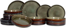 Cosy & Trendy Serviesset Quintana Green 18-delig / 6 personer - 6 dinerborde, 6 dybe bunde og 6 morgenbunde