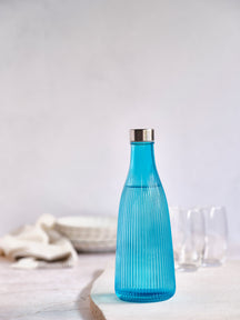 Cosy & Trendy Karaf / Vandkaraf Atla - med RVS Prop - Glas - Azure Blue - 1 liter