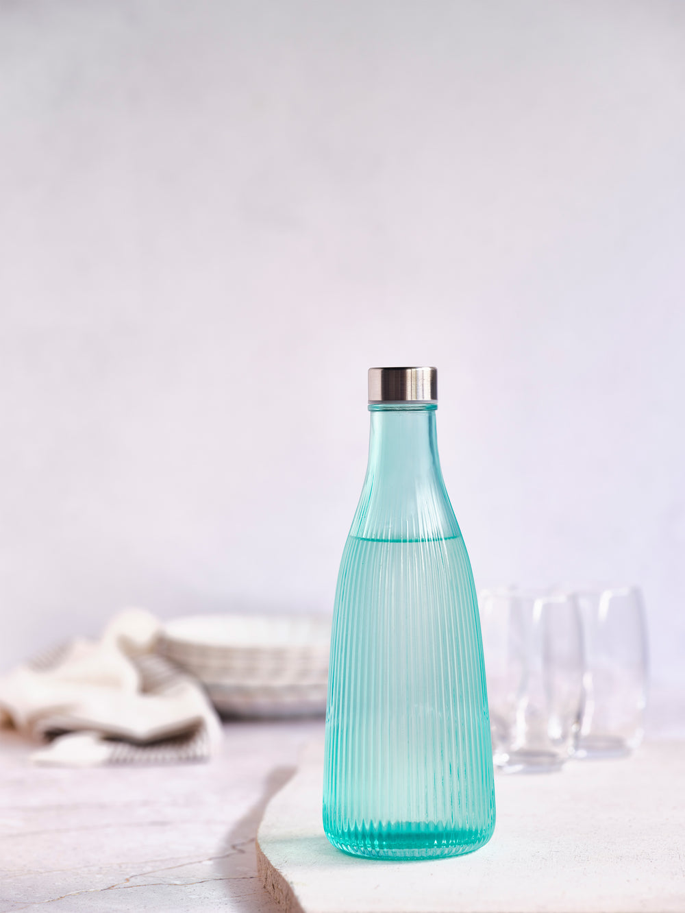 Cosy & Trendy Karaf / Waterkaraf Atla - med RVS Prop - Glas - Mineral Green - 1 liter