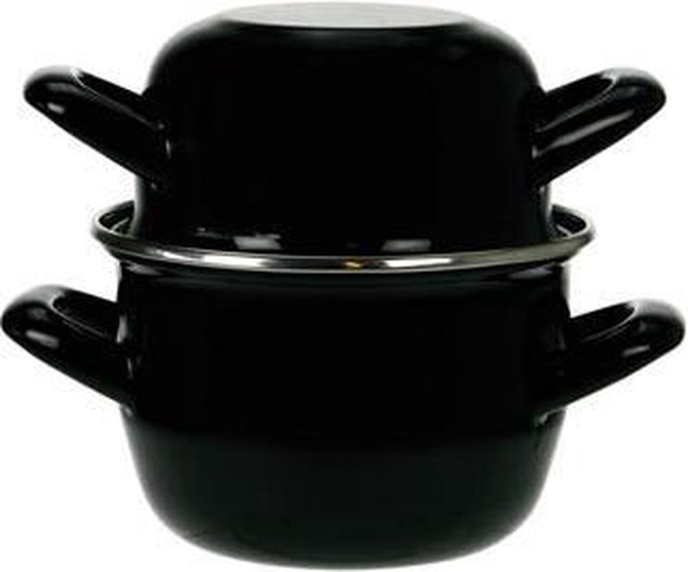 Cosy & Trendy Mosselpan - Emaille - Induktionsvenlig - Sort - ø 18 cm / 2.8 liter - emaljeret non-stick belægning
