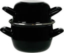 Cosy & Trendy Mosselpan - Emaille - Induktionsvenlig - Sort - ø 18 cm / 2.8 liter - emaljeret non-stick belægning