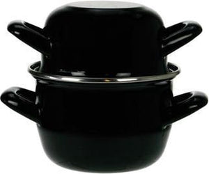 Cosy & Trendy Mosselpan - Emaille - Induktionsvenlig - Sort - ø 18 cm / 2.8 liter - emaljeret non-stick belægning