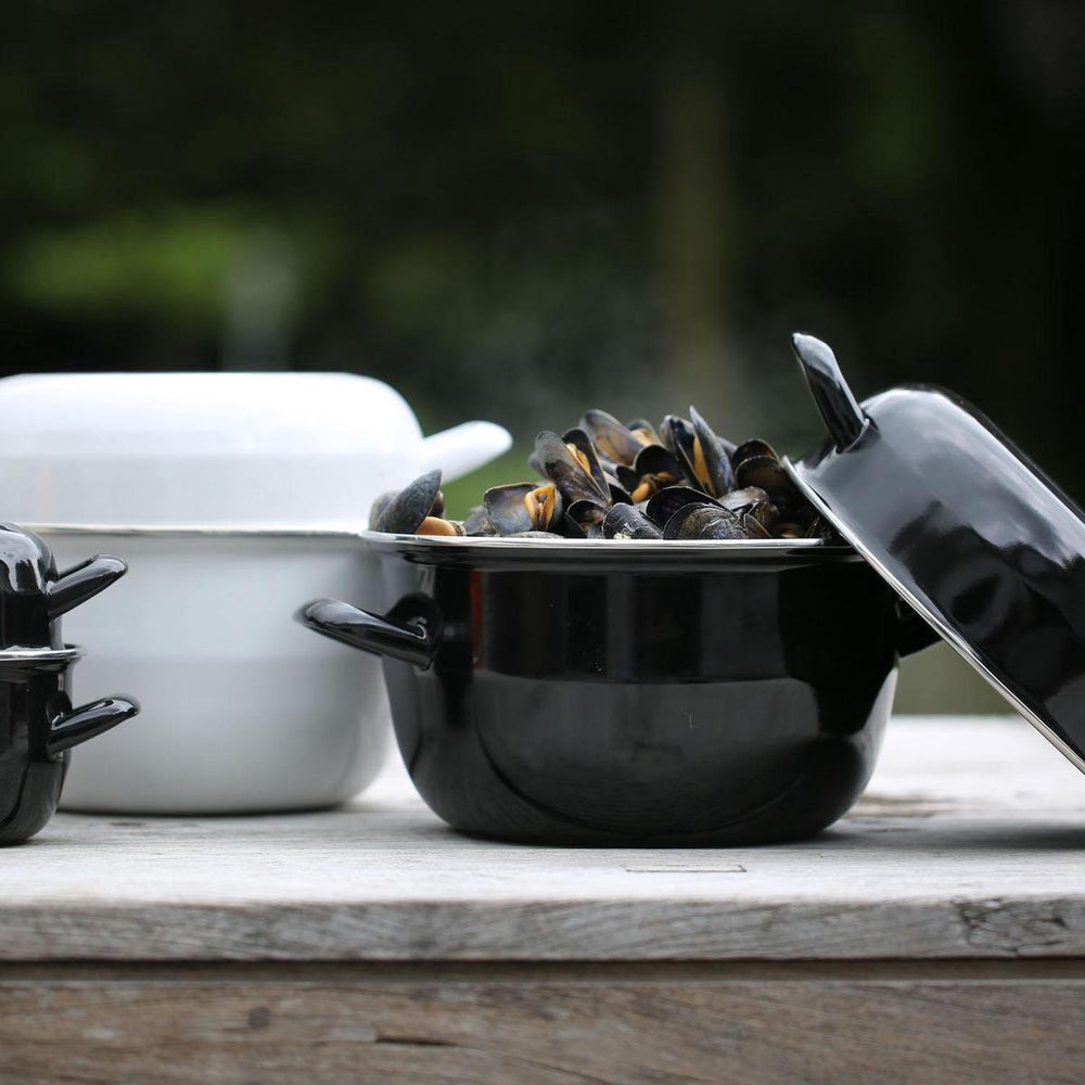 Cosy & Trendy Mosselpan - Emaille - Induktionsvenlig - Sort - ø 18 cm / 2.8 liter - emaljeret non-stick belægning