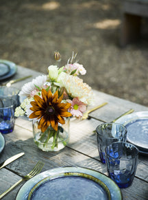 Cosy & Trendy Serviesset Organic Laguna Blue Grey 24-delig / 6 personer - 6 dinerborden, 6 bekers, 6 ontbijtborden og 6 dybe boller