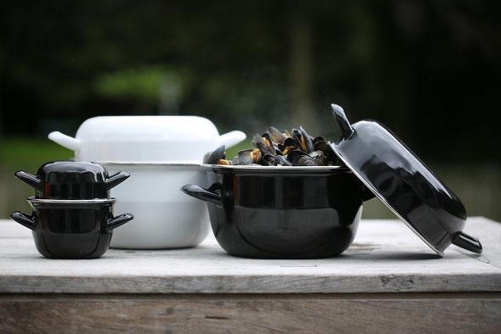 Cosy & Trendy Mosselpan - Emaille - Induktionsvenlig - Sort - ø 24 cm / 4 liter - emaljeret non-stick belægning