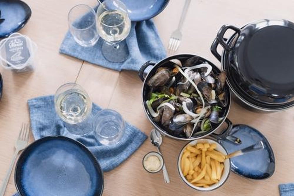 Cosy & Trendy Mosselpan - Emaille - Induktionsvenlig - Sort - ø 24 cm / 4 liter - emaljeret non-stick belægning