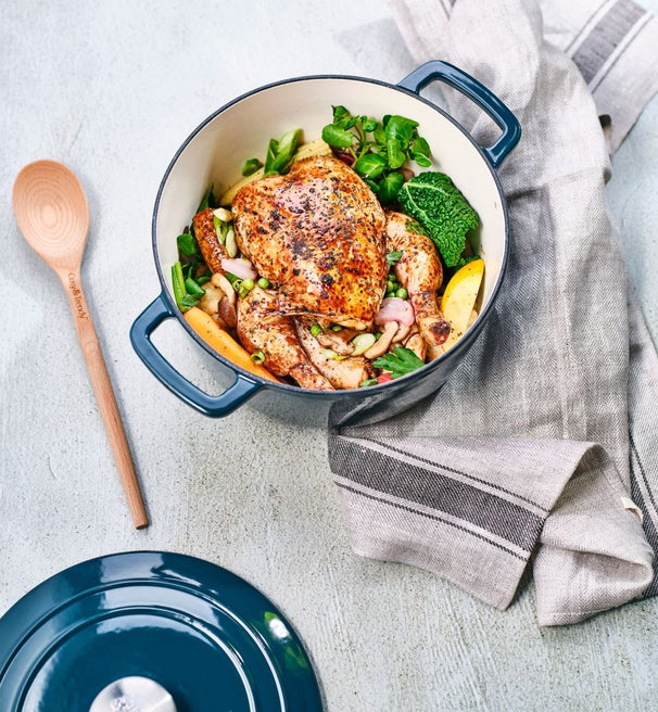 Cosy & Trendy Braadpan med deksel Fontestic Gietijzer Green Heron Ø 20 cm / 2.7 Liter - emaljeret non-stick belægning