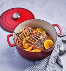 Cosy & Trendy Braadpan med deksel Fontestic Gietijzer Traditional Red Ø 28 cm / 6.8 Liter - emaljeret non-stick belægning