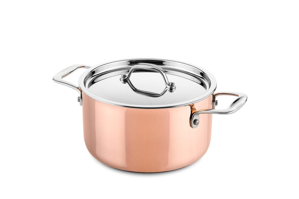 DUCQ Pannenset - Kookpan ø 18, 20, 20 cm & Steelpan ø 16 cm + Deksels - Inductie - Koper - 4 Delig