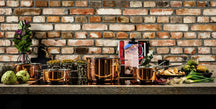 DUCQ Pannenset - Kookpan ø 18, 20, 20 cm & Steelpan ø 16 cm + Deksels - Inductie - Koper - 4 Delig