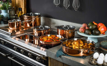 DUCQ Pannenset - Kookpan ø 18, 20, 20 cm & Steelpan ø 16 cm + Deksels - Inductie - Koper - 4 Delig