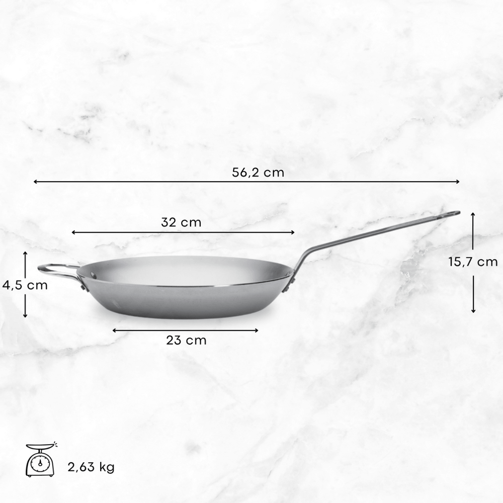 De Buyer Stegepande Mineral B Element - ø 32 cm - uden non-stick belægning