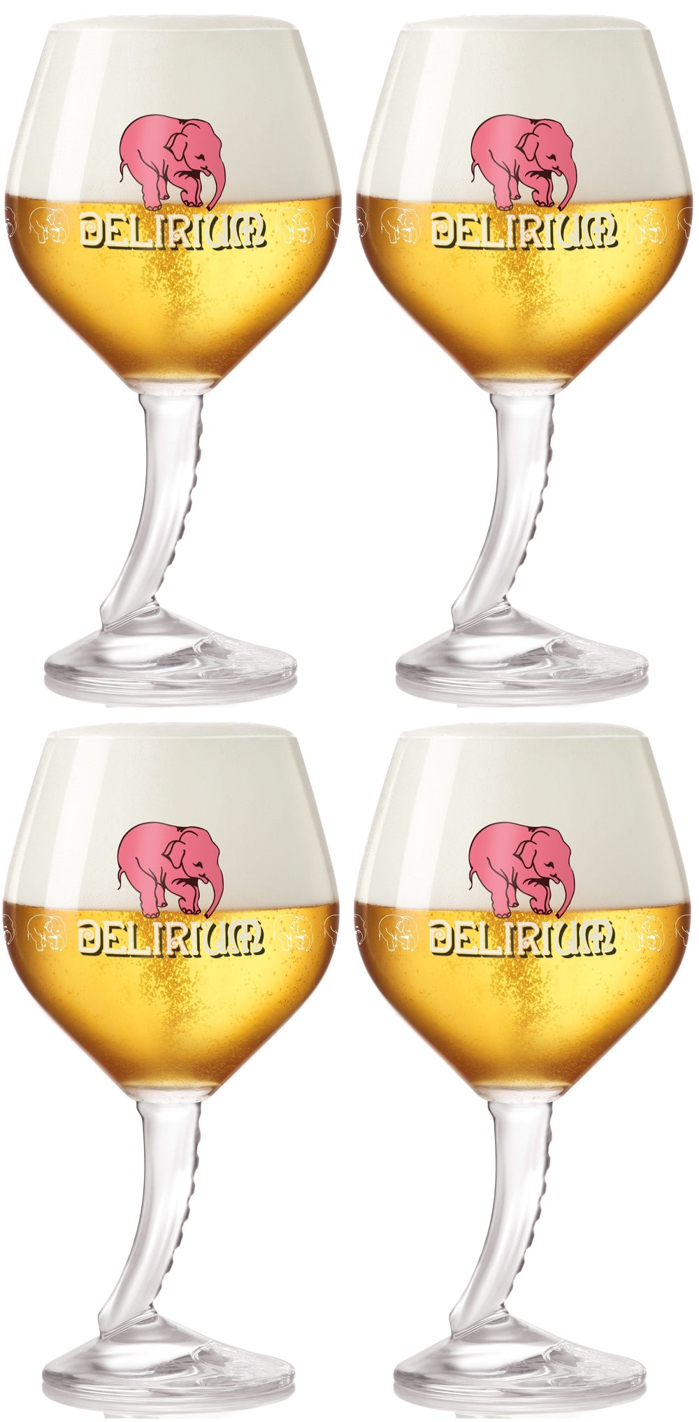 Delirium Ølglas på Fod 330 ml - 4 Stykker