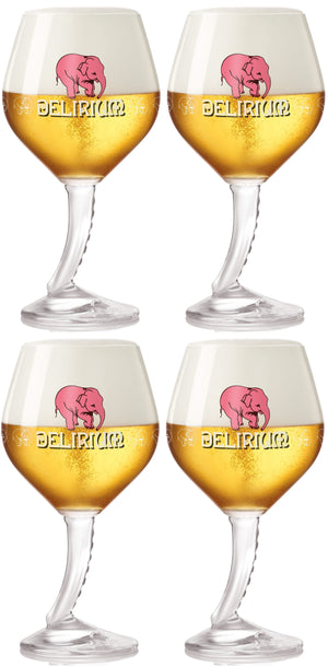 Delirium Ølglas på Fod 330 ml - 4 Stykker