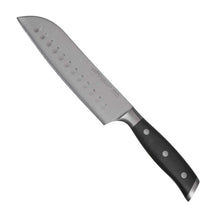Diamant Sabatier Santokumes Integra 17 cm met zwart heft, vrijstaand op witte achtergrond