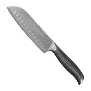 Diamant Sabatier Santokumes Riyouri 17 cm met RVS heft, vrijstaand op witte achtergrond