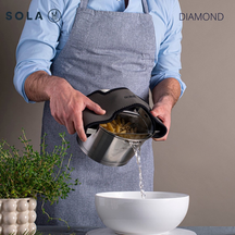 Sola Pannenset Diamond 4-Delig RVS - Downdraft egnet - Kogepande ø 16, 18, 20 cm & Stegepande ø 16 cm - egnet til alle varmekilder