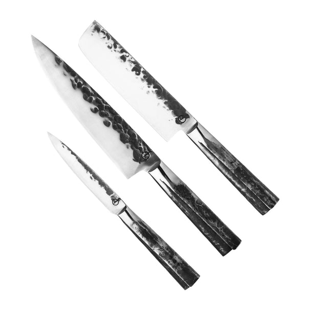 Forged Messenset Intense - 3 - delig - Koksmes, Hakmes og Universelt mes