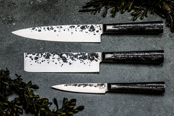 Forged Messenset Intense - 3 - delig - Koksmes, Hakmes og Universelt mes