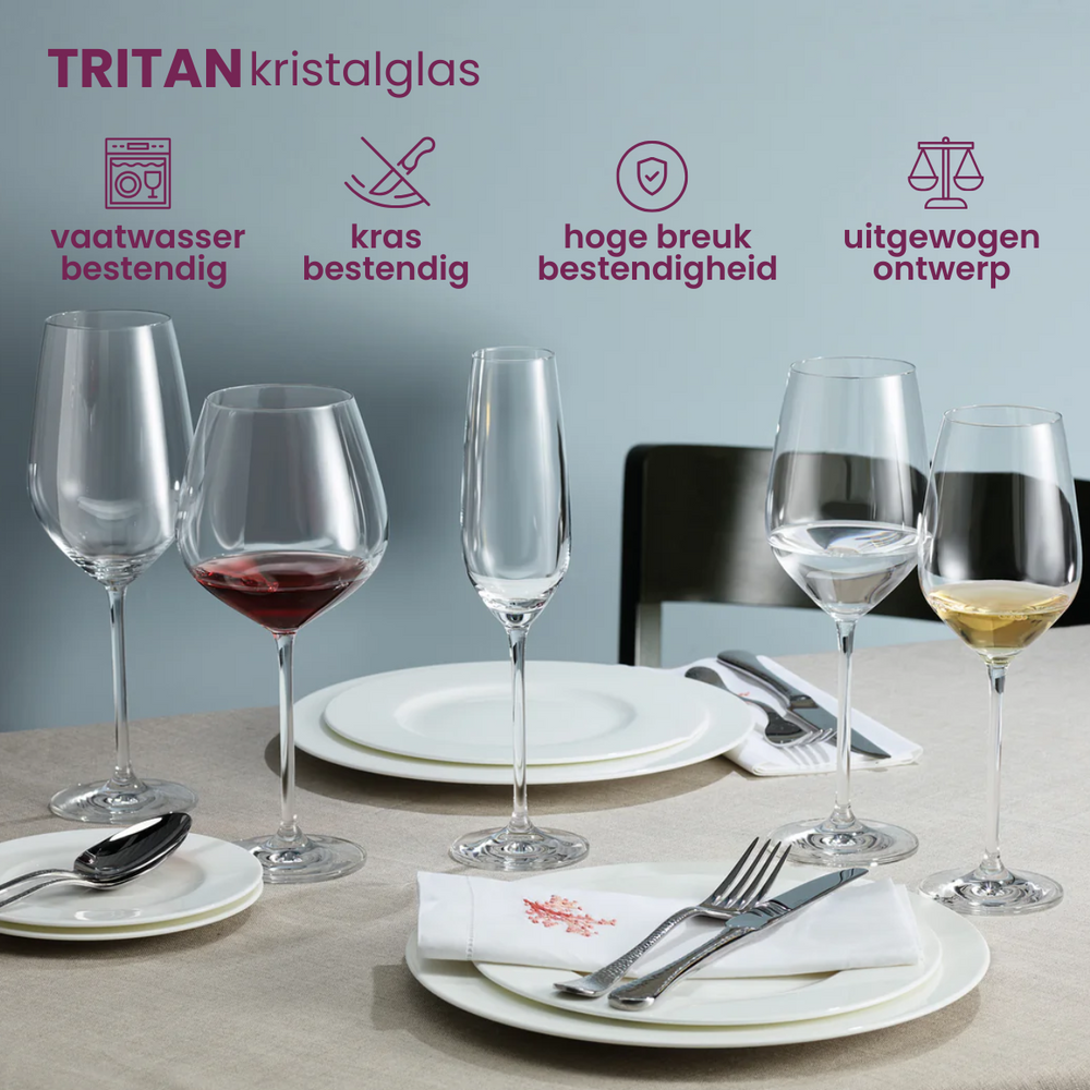Schott Zwiesel Wijnglas Fortissimo - Sæt 18 dele - Hvide og Røde Wijnglas & Gin Tonic Glas