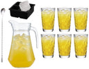Gele Peter Set - Karaf 1.6 L met 6 Longdrinkglazen 470 ml, Cocktaillepel & IJsblokjesvorm