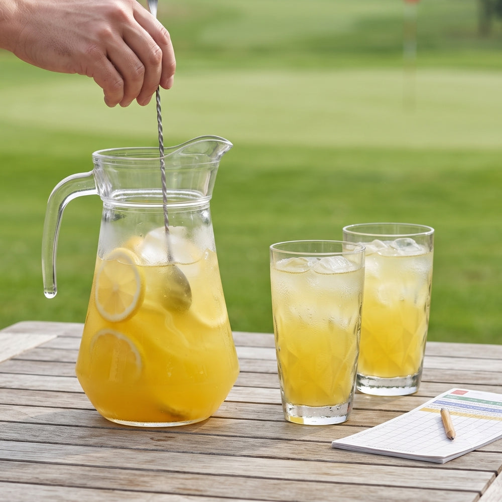 Gele Peter Set - Karaf 1.6 L met 6 Longdrinkglazen 470 ml, Cocktaillepel & IJsblokjesvorm