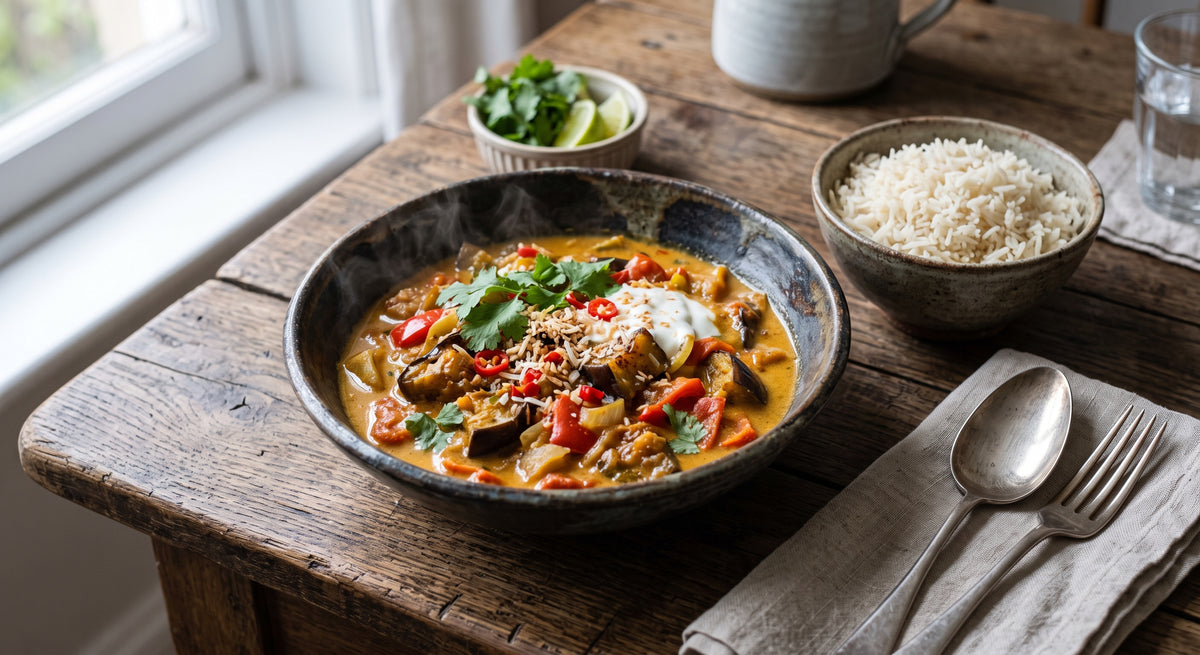 Cremet, krydret og hjertevarmende vegetarisk comfort food.