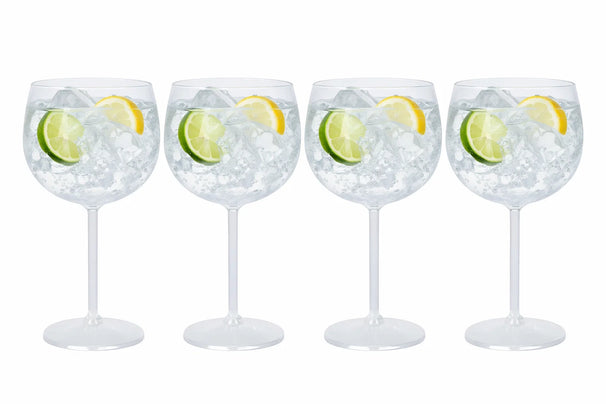 Cookinglife Gin Tonic Glazen Kunststof - CampVibe - Outdoor - Onbreekbar - 570 ml - 4 Stuks
