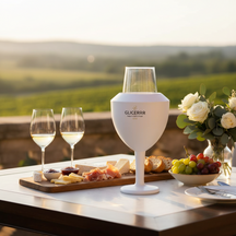 GLICERRR Vinglas køler og holder sæt + glas - 2 stykker