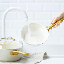 GreenPan Pannenset Padova Reserve Cream White 6-delig - Keramiske non-stick belægning - Kogepande ø 24 cm, Kasserolle ø 18, 20 cm, Stegepande ø 20, 28 cm & Gryde ø 24 cm