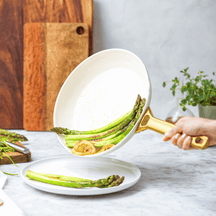 GreenPan Pannenset Padova Reserve Cream White 6-delig - Keramiske non-stick belægning - Kogepande ø 24 cm, Kasserolle ø 18, 20 cm, Stegepande ø 20, 28 cm & Gryde ø 24 cm