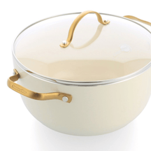 GreenPan Pannenset Padova Reserve Cream White 6-delig - Keramiske non-stick belægning - Kogepande ø 24 cm, Kasserolle ø 18, 20 cm, Stegepande ø 20, 28 cm & Gryde ø 24 cm