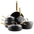 GreenPan Pannenset Padova Reserve Black 6-delt - Keramisk non-stick belægning - Kogepande ø 24 cm, Steelpande ø 18, 20 cm, Stegepande ø 20, 28 cm & Gryde ø 24 cm