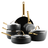 GreenPan Pannenset Padova Reserve Black 6-delt - Keramisk non-stick belægning - Kogepande ø 24 cm, Steelpande ø 18, 20 cm, Stegepande ø 20, 28 cm & Gryde ø 24 cm
