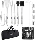 GrillX BBQ Accessoires Gereedskabssæt - BBQ Tang, Spatel, Vork, Borste - Komplet Grillværktøjssæt