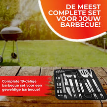 GrillX BBQ Accessoires Gereedskabssæt - BBQ Tang, Spatel, Vork, Borste - Komplet Grillværktøjssæt