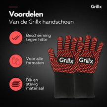GrillX BBQ Handsker / Ovnhandsker - Ekstra Greb - 2 Styk