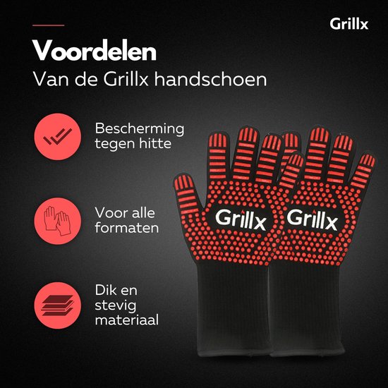 GrillX BBQ Handsker / Ovnhandsker - Ekstra Greb - 2 Styk