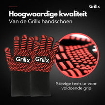 GrillX BBQ Handsker / Ovnhandsker - Ekstra Greb - 2 Styk