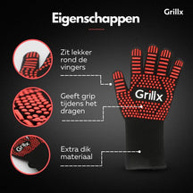 GrillX BBQ Handsker / Ovnhandsker - Ekstra Greb - 2 Styk