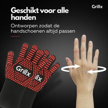 GrillX BBQ Handsker / Ovnhandsker - Ekstra Greb - 2 Styk