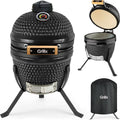 GrillX Kamado Barbecue - 13 Inch - Inkluderet Opbevaringscover - Barbecue Egg - Kulgrill - Sort - Ø 27 cm