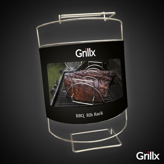 GrillX BBQ Sparerib Rack - Varmebestandigt Stål - Grillning af Kød og Fjerkræ